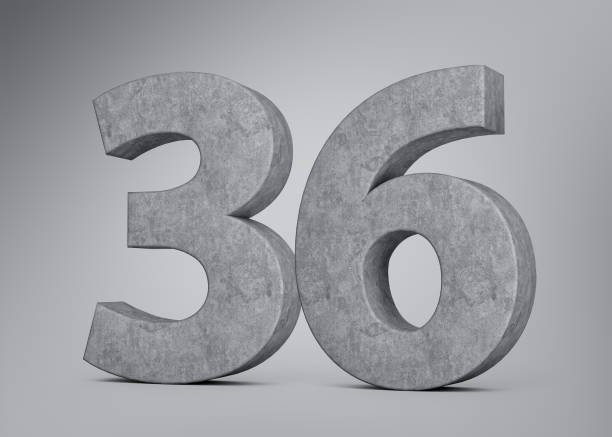 istock 3d Concrete Number Thirty Six 36 Digit Made Of Grey Concrete Stone Grey Background 3d Illustration 1889848580