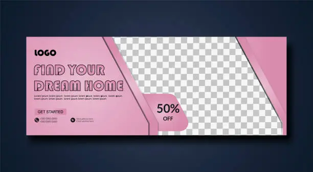 Vector illustration of Mega sale facebook cover and web banner template layout