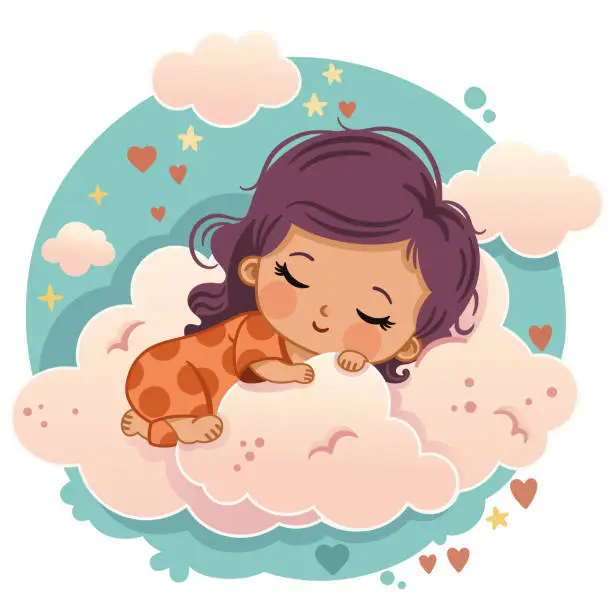 Vector illustration of Sleeping Girl