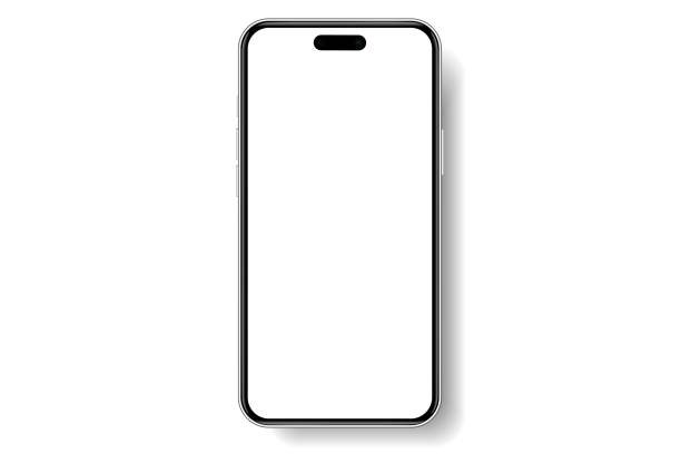 istock 3D realistic high quality smartphone mockup with isolated background. Smart phone mockup collection. Device front view. 3D mobile phone with shadow on white background. 1890000709