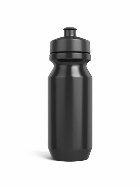 istock Realistic Black Sports Water Bottle, Object + Shadow Clipping Path 1890061222