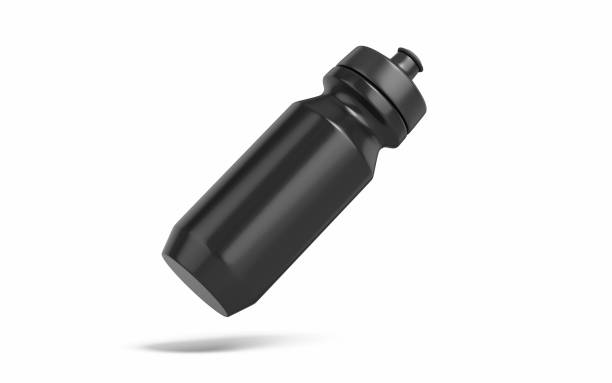 Realistic Black Sports Water Bottle, Object + Shadow Clipping Path
