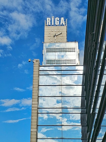 Modern glass building in Riga, Latvia