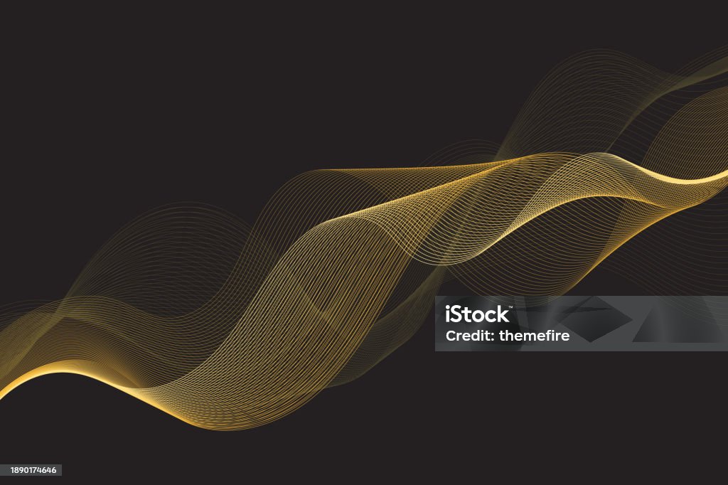 Golden Flow Vector Golden Flow Abstract Vector Background With Elegant Curves Stock ...