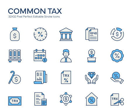 Common Tax Colorful Line Icons
