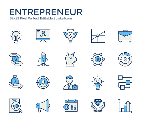 Entrepreneur Colorful Line Icons
