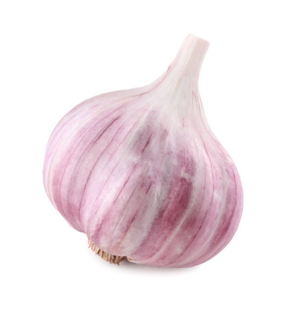 istock Fresh raw garlic head isolated on white 1890304819