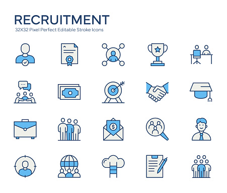 Recruitment Colorful Line Icons