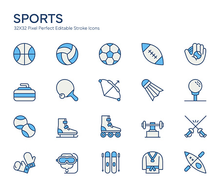 Sports Colorful Line Icons