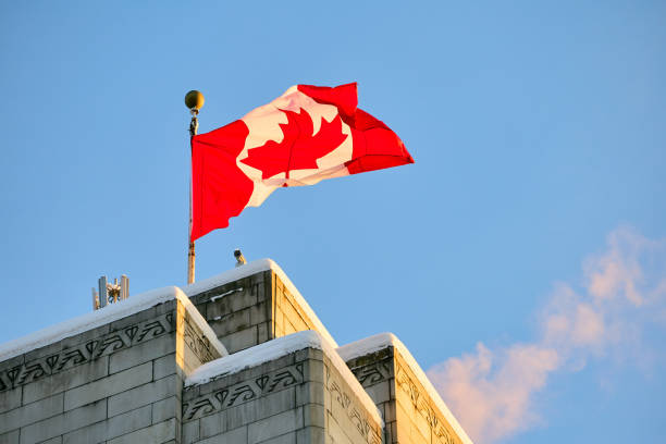 istock Canadian flag on Vancouver Town Hall. 1890401649