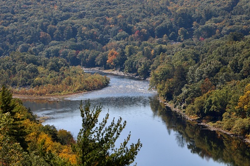 The view of the Delaware River from the beautiful Hawk's Nest overlook in New York.