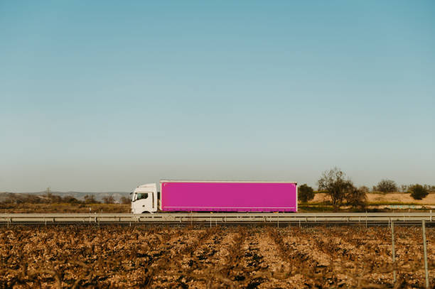 Truck with pink trailer
