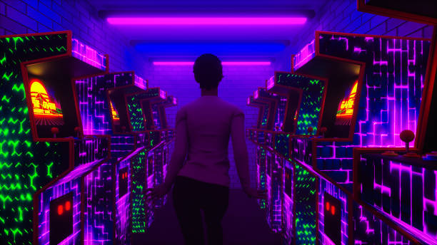 arcade machine, game over (3d rendering) fun in the arcade (3d rendering)an arcade machine (3d rendering)an arcade machine (3d rendering)an arcade machine, game over (3d rendering) arcade stock pictures, royalty-free photos & images