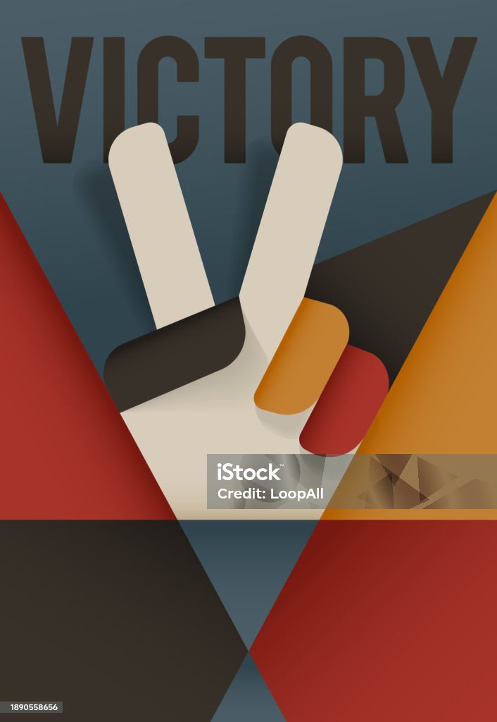 Retro Victory Text Victory Vintage Poster With Retro Style Graphic Vector Stock ...