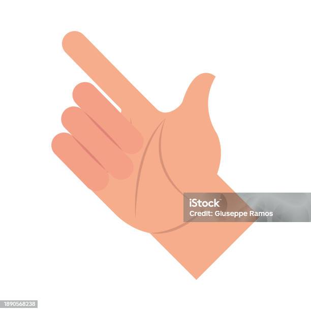 Hand Pointed Sign Pointing Hand Gesture Stock Illustration - Download Image Now - Adult ...