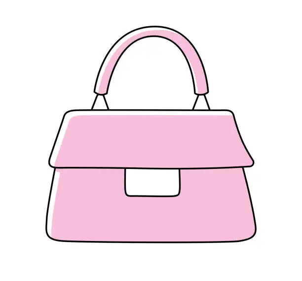 Vector illustration of Pink handbag