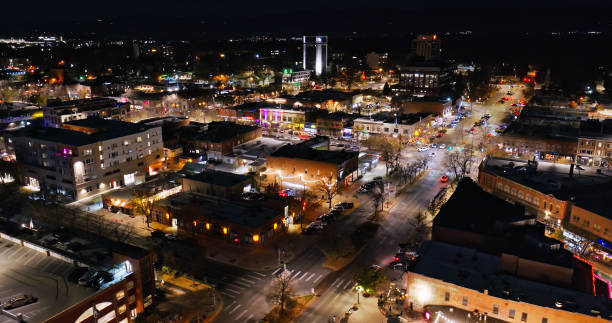 istock Downtown Fort Collins, Colorado at Night - Drone Shot 1890607116