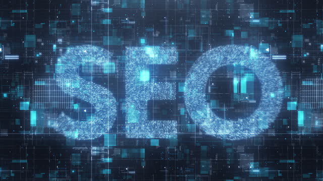 Search Engine Optimization, SEO Concept Being Carved in Deep Space Technological Background