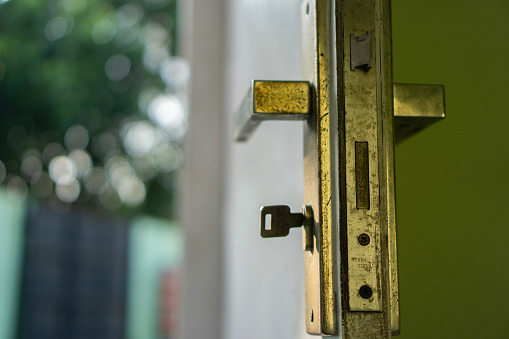 Door handle and key