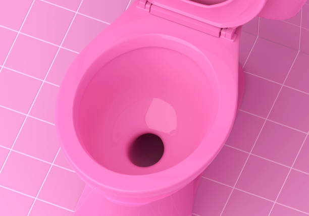 istock Pink toilet bowl and pink ceramic 1890864326