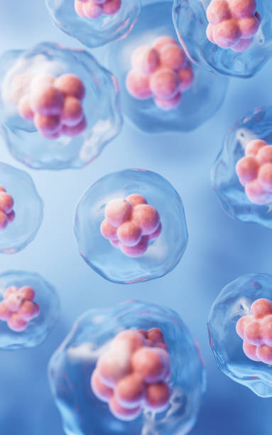 istock Transparent cell with biotechnology and cosmetic concept, 3d rendering. 1890872056