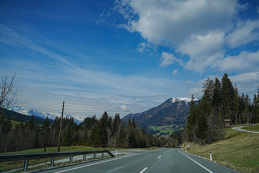 Road with Alps in Austria
