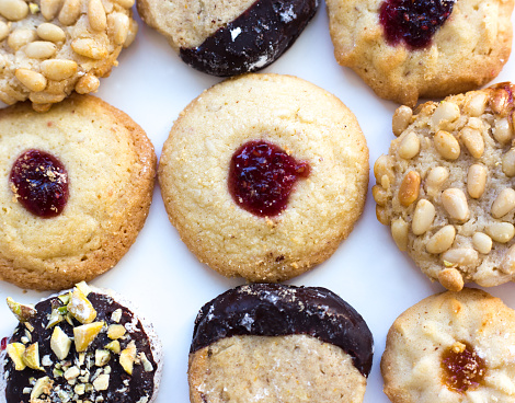 Rows of Homemade Christmas Cookies Full-Frame