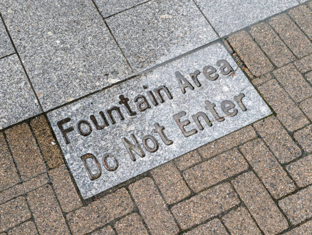 istock Fountain Area Do Not Enter Signage 1891048492