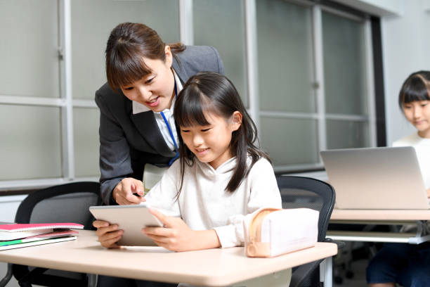 istock Asian elementary school students are using tablet devices in the classroom and receiving instruction from a female teacher. 1891074735