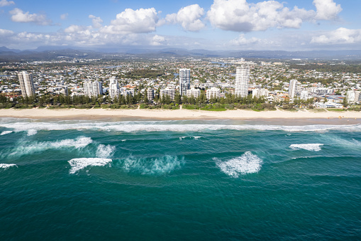 Looking toward the city skyline of the Gold Coast