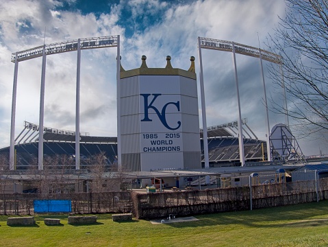 Kansas City, Missouri - December 28, 2023: Kauffman Stadium - Home of the Kansas City Royals