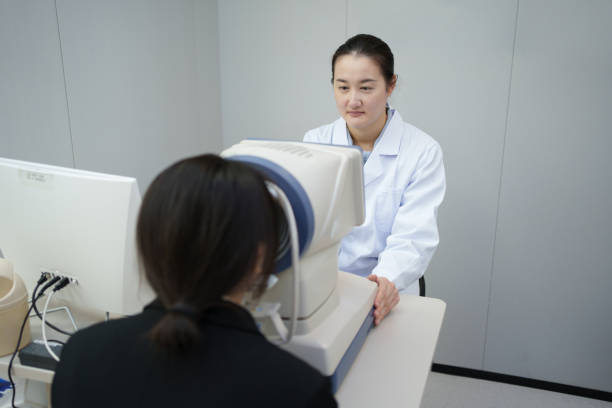istock Ophthalmologist checks patient's vision 1891118426
