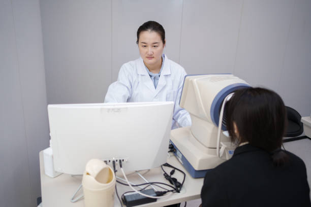 istock Ophthalmologist checks patient's vision 1891118427