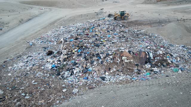 Aerial shot of a garbage dump