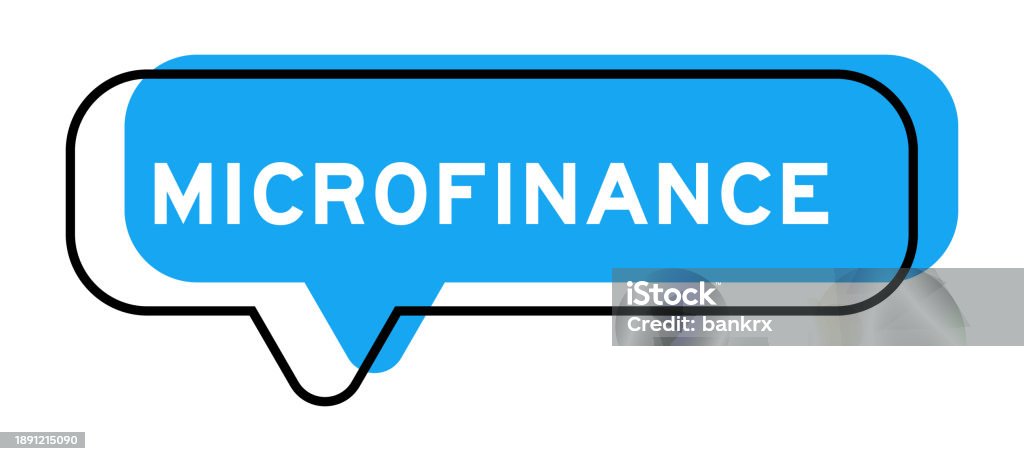 Microfinance Computer Background Speech Banner And Blue Shade With Word Microfinance On White Background ...