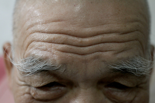 Portrait shot of a senior man facial expressions
