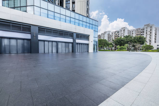 istock Empty square floor and city architecture landscape in summer 1891265089