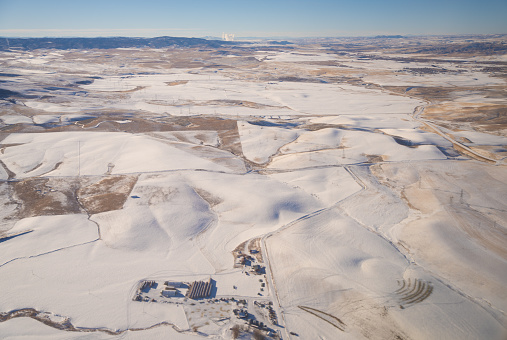 Flying over Colorado - winter landscape