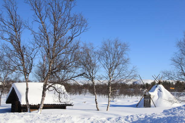 istock Finlan Winter, Snow  tree cabin church 1891338359