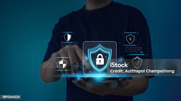 Tablet Encryption Businessman Use Secure Tablet Encryption Technology Protect Business ...