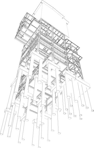 istock 3D illustration of industrial building 1891346106