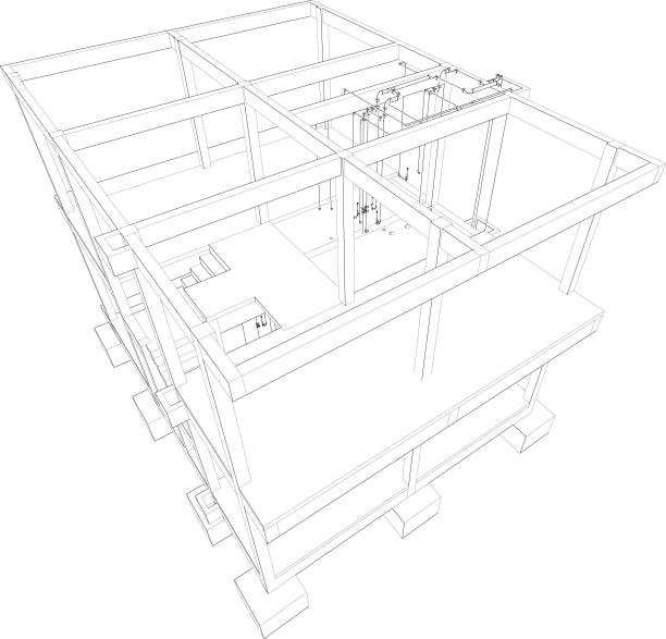 istock 3D illustration of building, construction, and piping 1891400086