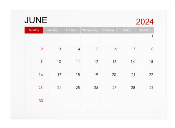 istock The June 2024 monthly calendar page isolated on white background, Saved clipping path. 1891438579