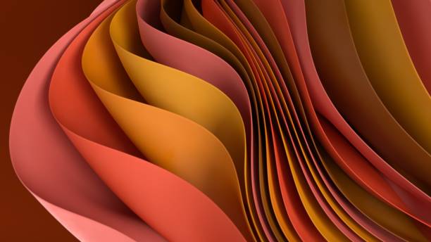 istock Abstract Luxury Golden Brown Iridescent Texture Curvy Waves Layers Folded Cloth Wallpaper 3D Rendering 1891471152