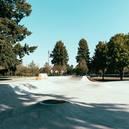 Photos of skate park ramps and jumps used primarily for skateboarding and other extreme sports. This skate park is located in the Pacific Northwest in Vancouver Washington