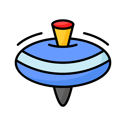 Spinning top vector design in modern design style, ready to use humming top icon