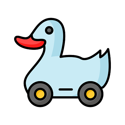 Check this carefully designed icon of duck toy, children playthings