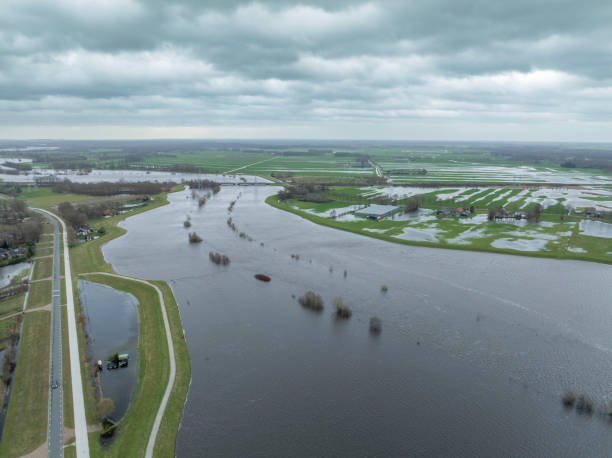 istock Vecht river high water level flooding at Zwolle drone view 1891574190