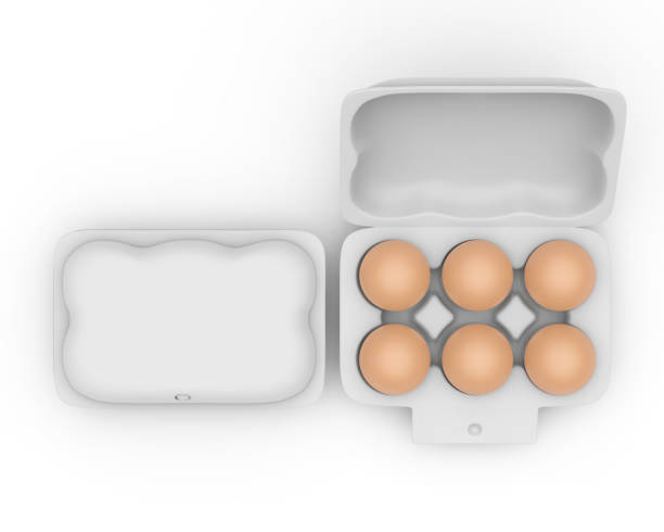 blank egg pack template. - cholesterol ellipse shell box stock-fotos und bilder