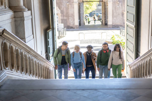 Young Adults Exploring Historic Urban Campus